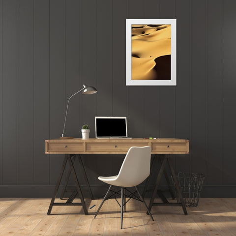 In the Dunes 1 White Modern Wood Framed Art Print by Design Fabrikken