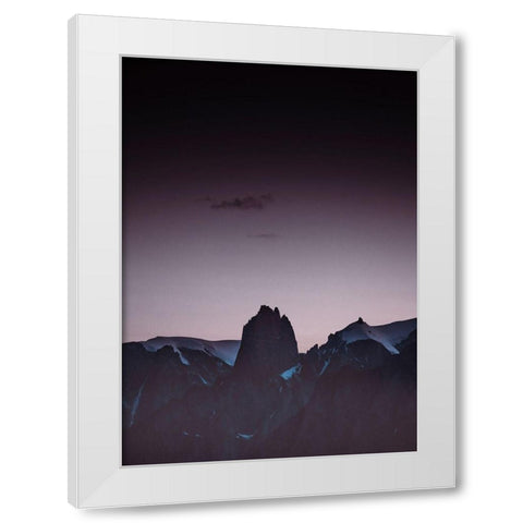 Purple Light 1 White Modern Wood Framed Art Print by Design Fabrikken