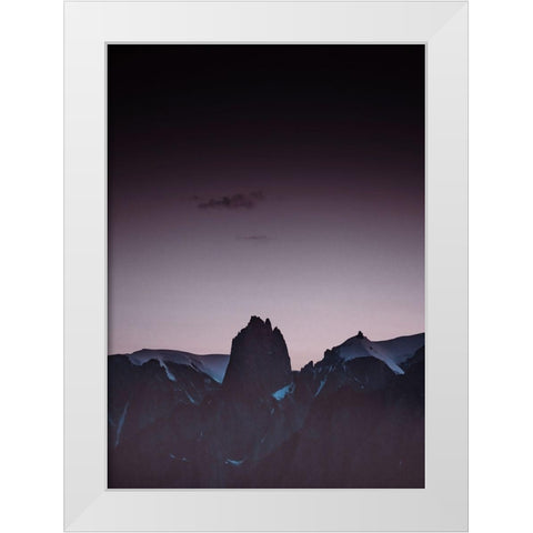 Purple Light 1 White Modern Wood Framed Art Print by Design Fabrikken