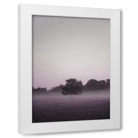 Purple Light 2 White Modern Wood Framed Art Print by Design Fabrikken
