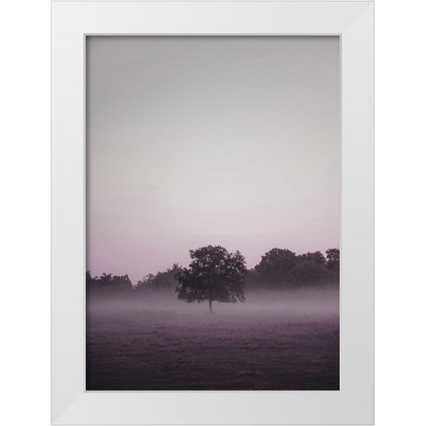 Purple Light 2 White Modern Wood Framed Art Print by Design Fabrikken