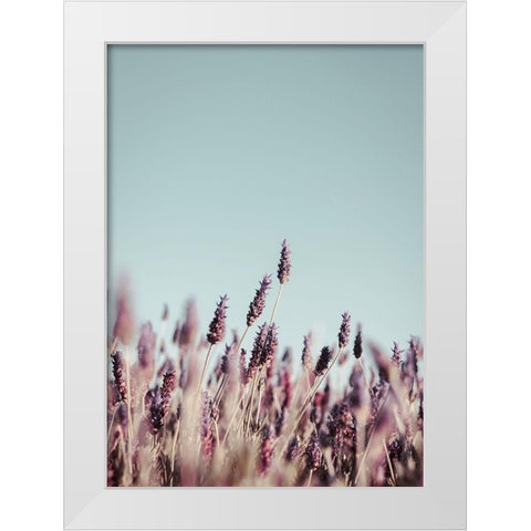 Field Haze White Modern Wood Framed Art Print by Design Fabrikken
