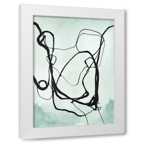 Fine Line 2 White Modern Wood Framed Art Print by Design Fabrikken