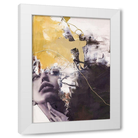 Yellow Era 2 White Modern Wood Framed Art Print by Design Fabrikken