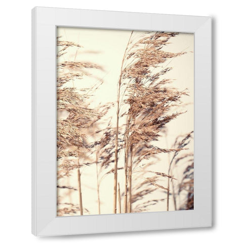 Reed 1 White Modern Wood Framed Art Print by Design Fabrikken