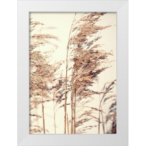 Reed 1 White Modern Wood Framed Art Print by Design Fabrikken