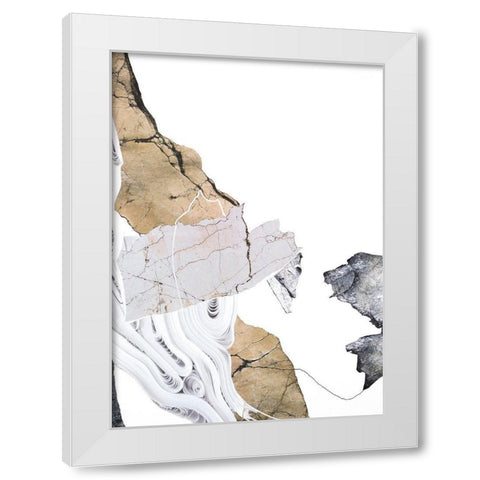Paper Look 2 White Modern Wood Framed Art Print by Design Fabrikken