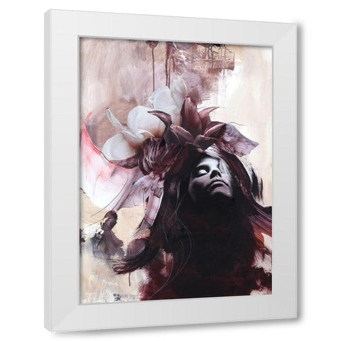 Imperfection Red White Modern Wood Framed Art Print by Design Fabrikken