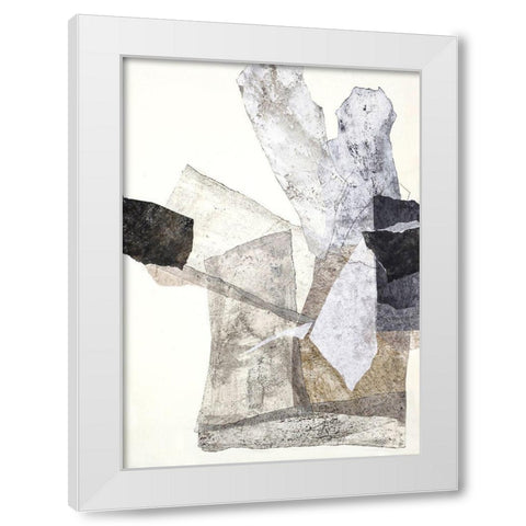 Organza 1 White Modern Wood Framed Art Print by Design Fabrikken