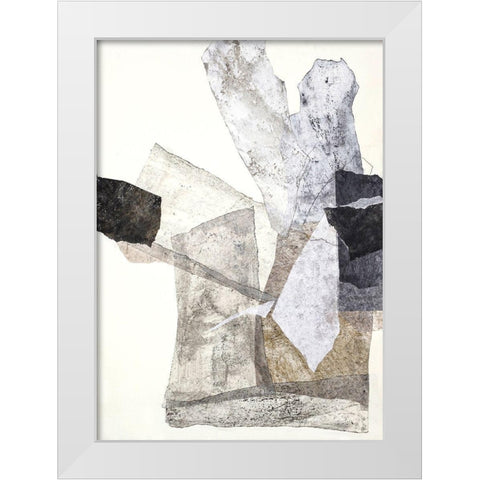 Organza 1 White Modern Wood Framed Art Print by Design Fabrikken