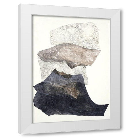 Organza 3 White Modern Wood Framed Art Print by Design Fabrikken
