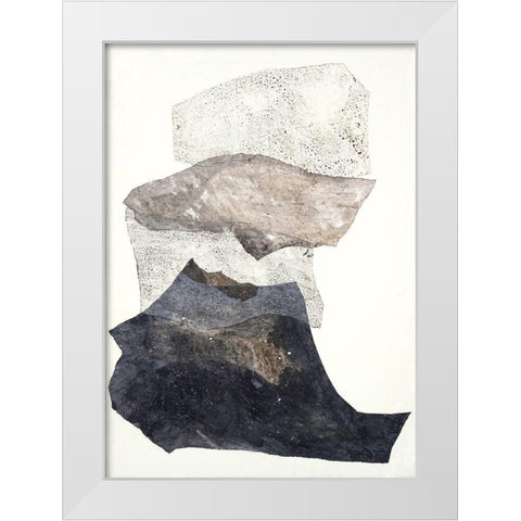 Organza 3 White Modern Wood Framed Art Print by Design Fabrikken