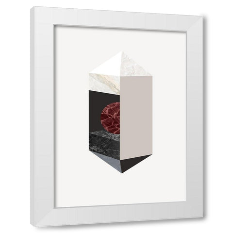 Scene 1 White Modern Wood Framed Art Print by Design Fabrikken
