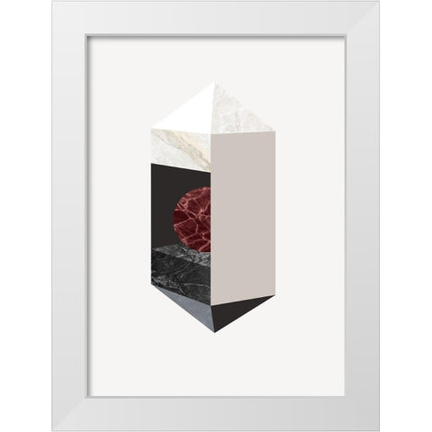 Scene 1 White Modern Wood Framed Art Print by Design Fabrikken