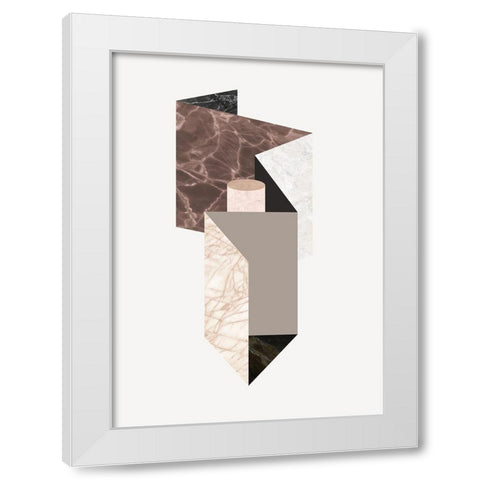 Scene 2 White Modern Wood Framed Art Print by Design Fabrikken