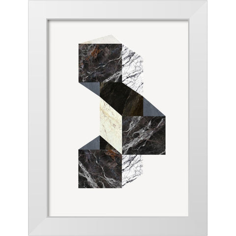 Scene 3 White Modern Wood Framed Art Print by Design Fabrikken