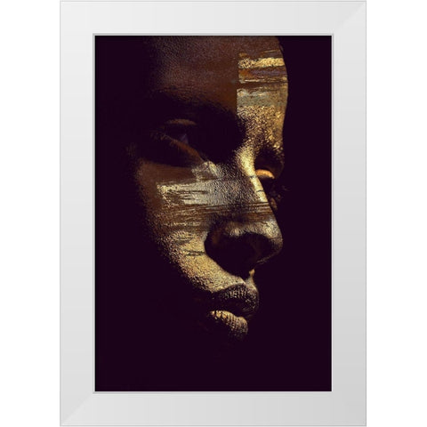 Gold Vision White Modern Wood Framed Art Print by Design Fabrikken