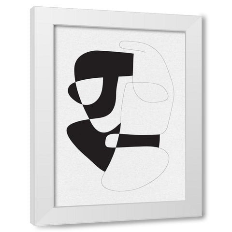 Graphical 3 White Modern Wood Framed Art Print by Design Fabrikken