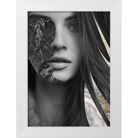 Phase One White Modern Wood Framed Art Print by Design Fabrikken