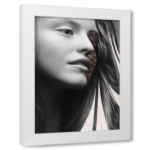 Phase Three White Modern Wood Framed Art Print by Design Fabrikken