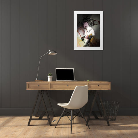 Studio 1 Colors White Modern Wood Framed Art Print by Design Fabrikken