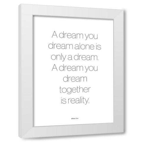 A Dream White Modern Wood Framed Art Print by Design Fabrikken