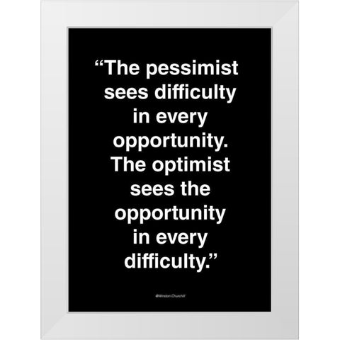 Opportunity White Modern Wood Framed Art Print by Design Fabrikken