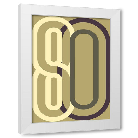 Numbers 2 White Modern Wood Framed Art Print by Design Fabrikken