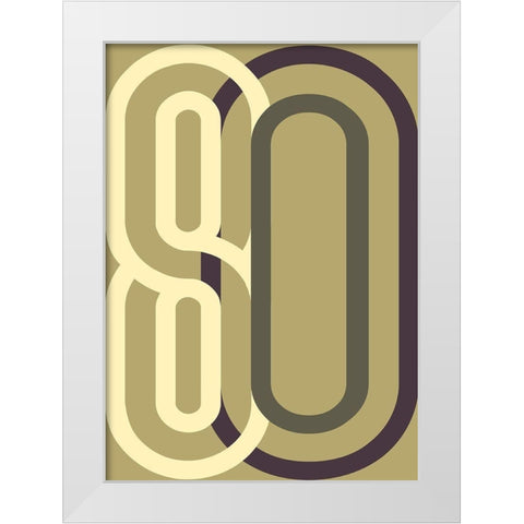 Numbers 2 White Modern Wood Framed Art Print by Design Fabrikken
