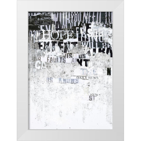 Hope White Modern Wood Framed Art Print by Design Fabrikken