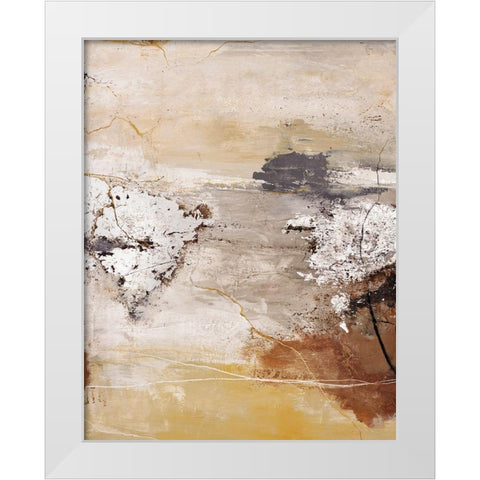 Silver Space White Modern Wood Framed Art Print by Design Fabrikken