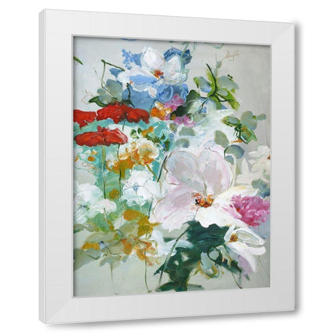 Flower Varity 1 White Modern Wood Framed Art Print by Design Fabrikken