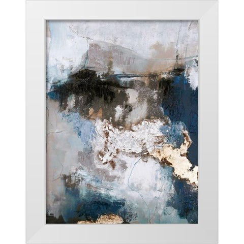 Waterfall White Modern Wood Framed Art Print by Design Fabrikken