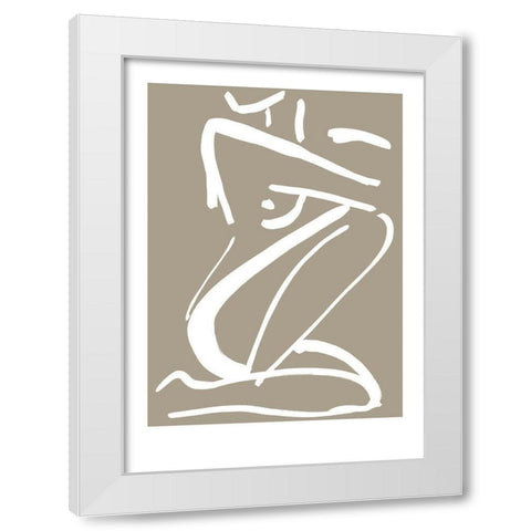 Sketch No. 2 White Modern Wood Framed Art Print by Design Fabrikken