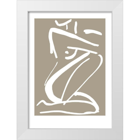 Sketch No. 2 White Modern Wood Framed Art Print by Design Fabrikken