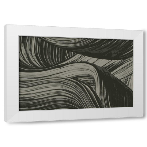 Brushed 1 White Modern Wood Framed Art Print by Design Fabrikken