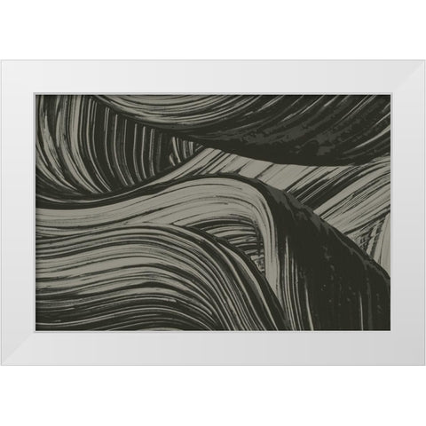 Brushed 1 White Modern Wood Framed Art Print by Design Fabrikken