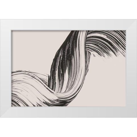 Brushed 2 White Modern Wood Framed Art Print by Design Fabrikken
