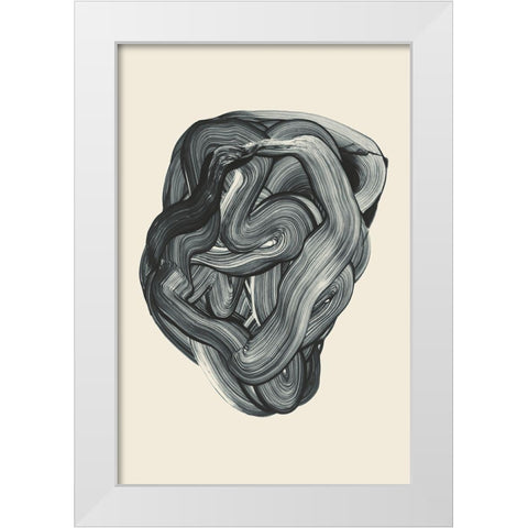 Brushed 3 White Modern Wood Framed Art Print by Design Fabrikken