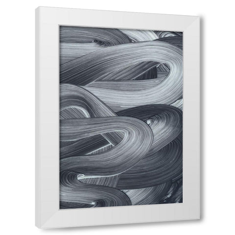 Brushed 4 White Modern Wood Framed Art Print by Design Fabrikken