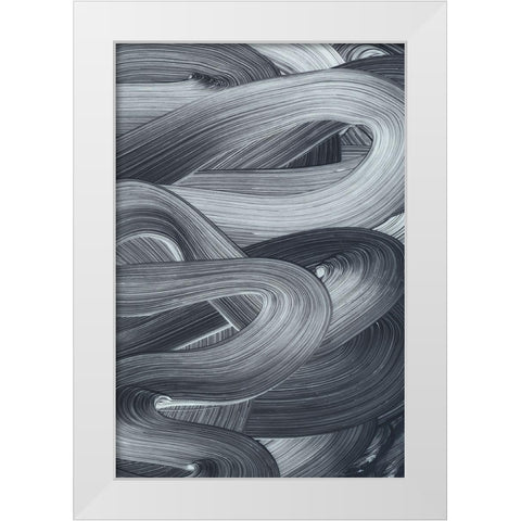 Brushed 4 White Modern Wood Framed Art Print by Design Fabrikken