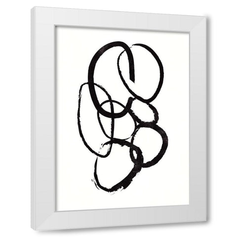 Linked 1 White Modern Wood Framed Art Print by Design Fabrikken
