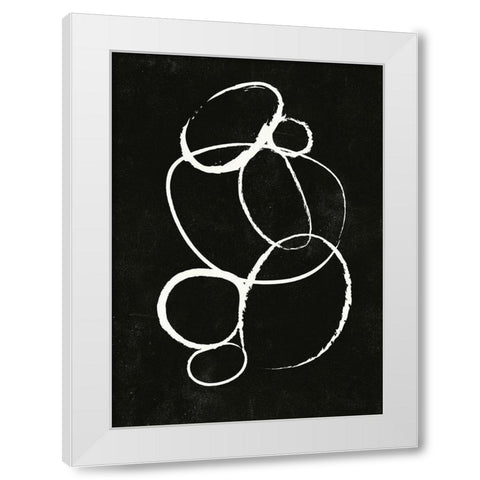 Linked 2 White Modern Wood Framed Art Print by Design Fabrikken