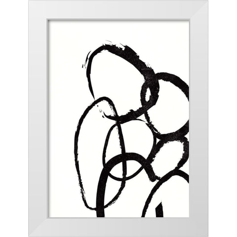Linked 3 White Modern Wood Framed Art Print by Design Fabrikken