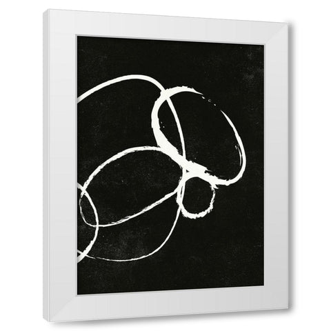 Linked 4 White Modern Wood Framed Art Print by Design Fabrikken