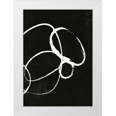 Linked 4 White Modern Wood Framed Art Print by Design Fabrikken