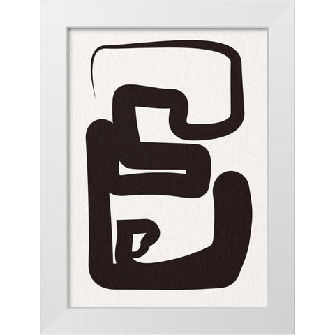 Oneliners-1 White Modern Wood Framed Art Print by Design Fabrikken