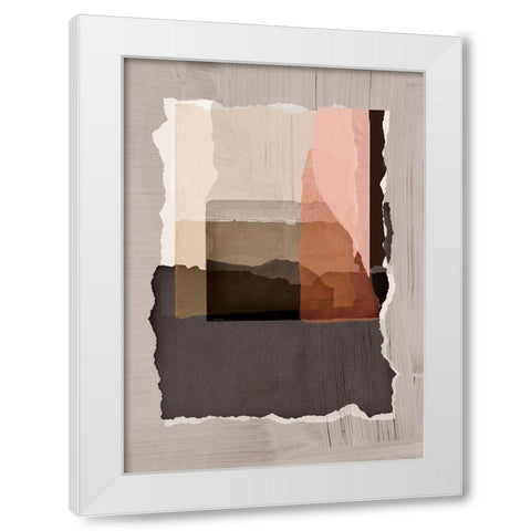 Torn 1 White Modern Wood Framed Art Print by Design Fabrikken