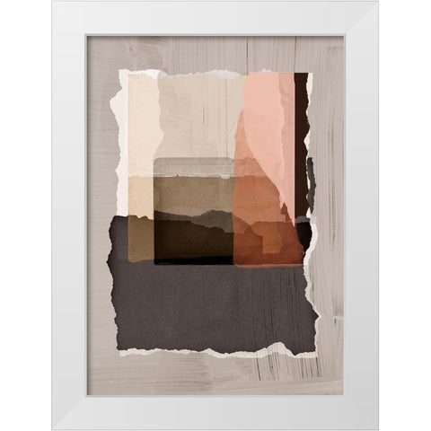 Torn 1 White Modern Wood Framed Art Print by Design Fabrikken