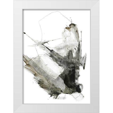 Graphical Shapes 1 White Modern Wood Framed Art Print by Design Fabrikken
